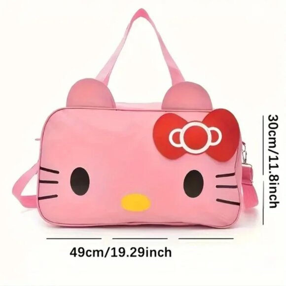 HELLO KITTY Pink Canvas Duffle / Travel Bag (BRAND-NEW & SUPER CUTE!) - Picture 7 of 8
